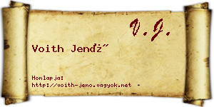 Voith Jenő névjegykártya